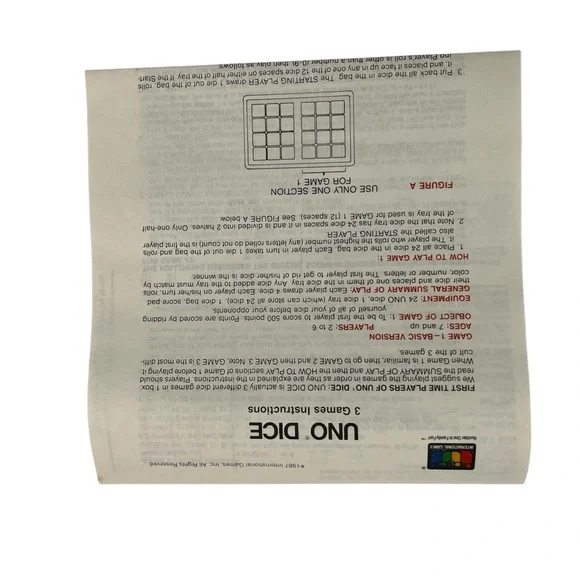 Vintage 1987 UNO Dice Game Set - Picture 7 of 7